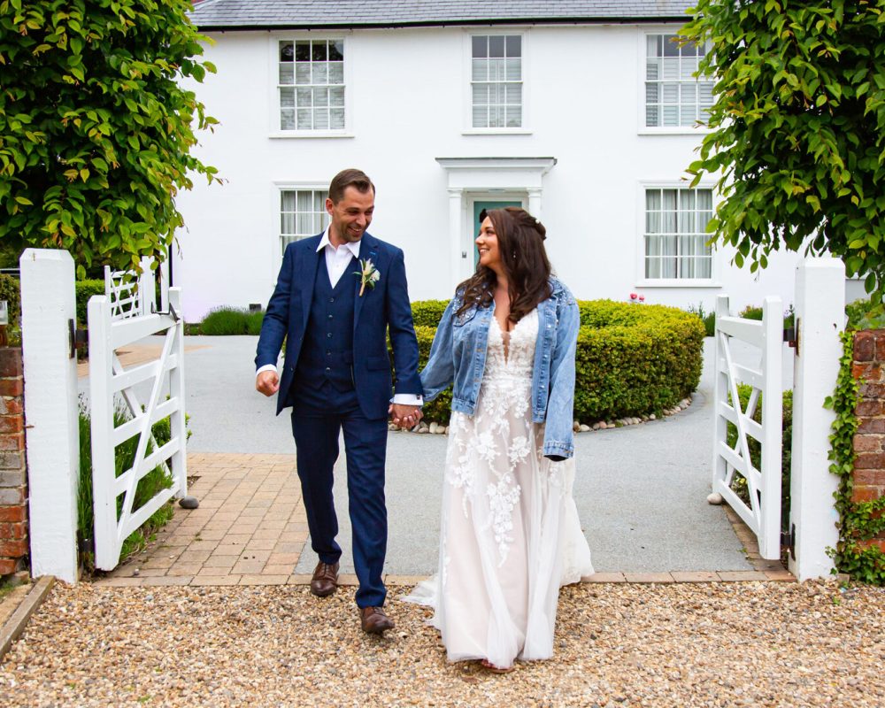 Essex Countryside Romance - Portrait of the Bride and Groom outside country house